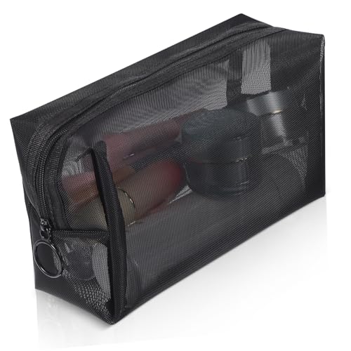 ARTSEWPLY 3stücke Netz-Kosmetiktasche Mit Reißverschluss Atmungsaktives Mesh-Tasche Für Make-up Und Hautpflege Tragbare Reise-Organizer Für Kleinigkeiten Und Beauty-Produkte Transparente von ARTSEWPLY