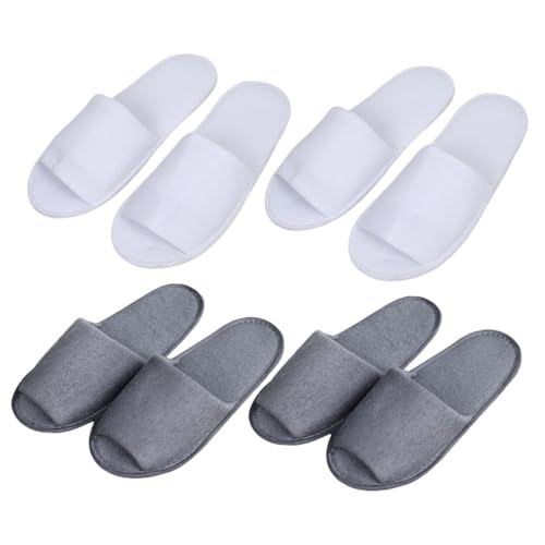 ARTSEWPLY 4 Paare Einweg Herren Faltbare Reiseslipper Offene Zehe Atmungsaktive Hotel Hausschuhe Weiß Portable Reise Slippers von ARTSEWPLY