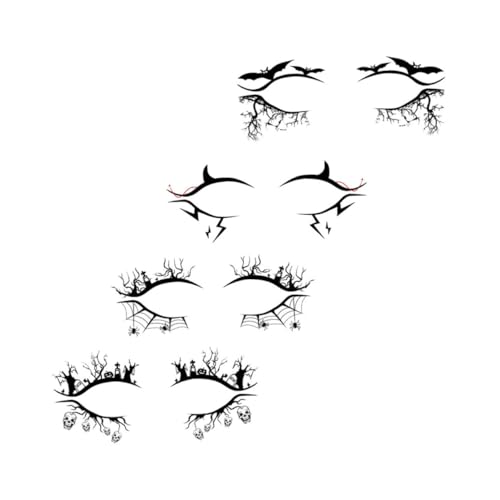 ARTSEWPLY 4 Paare Halloween Eyeliner Sticker Selbstklebende Augen Make Up Aufkleber Bat Spider Design für Fasching Party Karneval Roleplay Schnelle Anwendung ARTSEWPLY 4 Paare Halloween Eyeliner Sticker Selbstklebende Augen Make Up Aufkleber Bat Spider Design für Fasching Party Karneval Roleplay Schnelle Anwendung von ARTSEWPLY