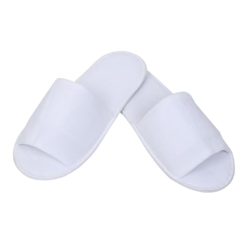 ARTSEWPLY 4 Paare Herren Einweg Slipper Weiß Faltbare Atmungsaktive Reiseslipper Leichte Hotel Hausschuhe Offener Zeh Rutschfest für Reise Spa Gäste und Zuhause von ARTSEWPLY
