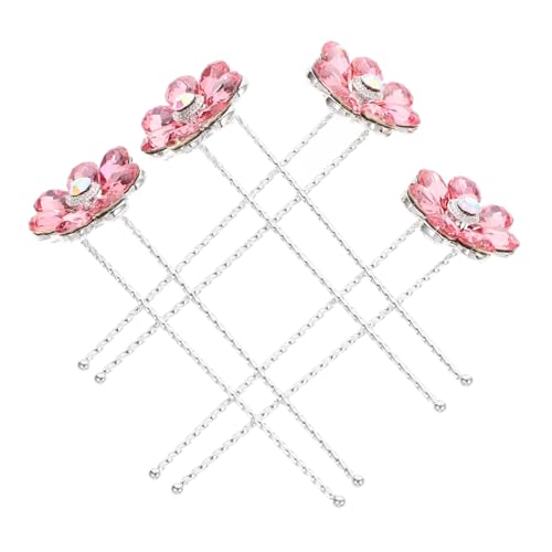 ARTSEWPLY 4 Stck. Teiliges Braut Haarschmuck U Förmige Haarspangen mit Funkelnden Strassblumen Haarnadeln für Hochzeit Damen Haaraccessoires Angenehm zu Tragen Vielseitig Kombinierbar von ARTSEWPLY