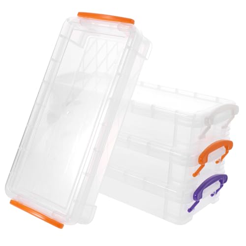 ARTSEWPLY Schubladenbox Schreibtisch Durchsichtige Box 4 Stück Box 30 cm Durchsichtiges Federmäppchen Pp Federmäppchen Mit Deckel Stapelbares Stiftetui von ARTSEWPLY