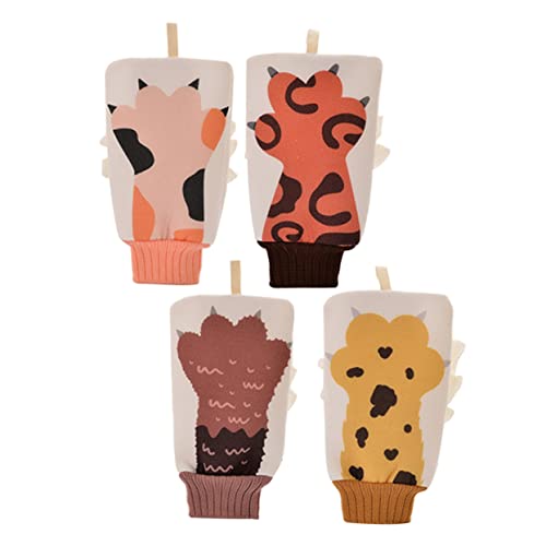 ARTSEWPLY 4 Stück Cartoon-badehandschuhe Bausatz Wimper Haut Gel Getönt Wiederverwendbar Maschine Peelinghandtücher Für Das Duschpeeling Glühen Feuchtigkeitsspendend Produkte Handtuch von ARTSEWPLY