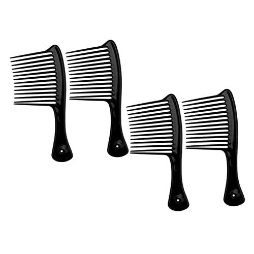 ARTSEWPLY 4 Stück Großzahn-axtkamm Lockiger Kamm Begradigung Borste Haarkämme Für Männer Rechenkamm Entwirrkamm Breite Kämme Styler Friseurkamm Entwirrer Frisierkamm Zahn Kamm Black Plastik von ARTSEWPLY