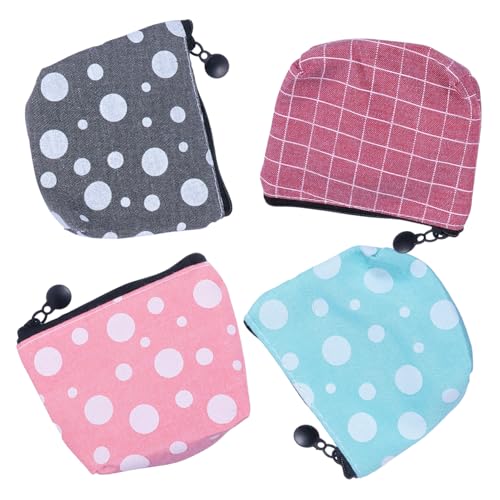 ARTSEWPLY 4stücke Kleiner Beutel Mit Reißverschluss Für Kleingeld Damenbindentasche Münztasche Kleine Geldbörse Tragbar Für Büro Schule Und Reisen von ARTSEWPLY