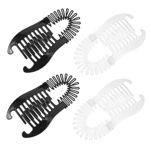 ARTSEWPLY 4 Stück Teiliges Banana Haarspangen aus Leichtem Kunststoff mit Doppel Kamm Flexible Bananen Haarklammern für Damen und Mädchen Starker für Lockiges und Dickes Haar Modisches von ARTSEWPLY