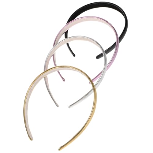 ARTSEWPLY 4 Stück Teiliges Damen Haarreif aus Farbigem Glänzendem Kunstleder Gepolstert Modisch Retro Vielseitig Kombinierbar Eleganter Haarschmuck für Alltag Party und Arbeit von ARTSEWPLY