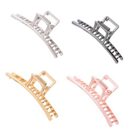 ARTSEWPLY 4 Stück Teiliges Großer Metall haarklammern aus Langlebiger Legierung Einfache Ponytail clips für Damen und Mädchen Eleganter Haarschmuck in Schwarz Gold Silber und Roségold von ARTSEWPLY