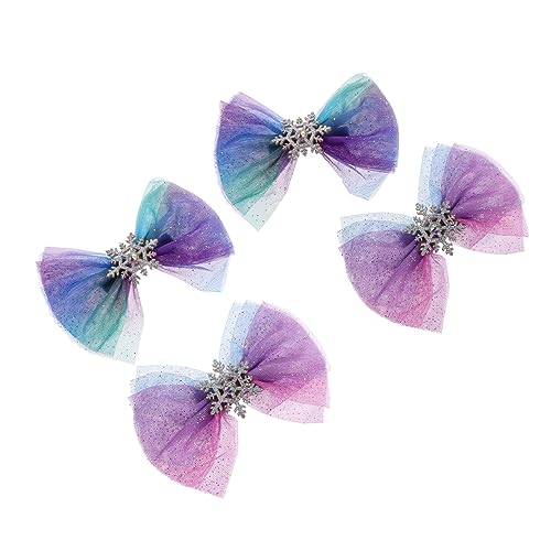 ARTSEWPLY 4 Stück Teiliges Haarschmuck Weihnachts Haarspangen mit Schleifen und Schneeflocken Langlebige Weihnachts Haarclips für Frauen Festliche Party Hochzeit Geschenkideen von ARTSEWPLY
