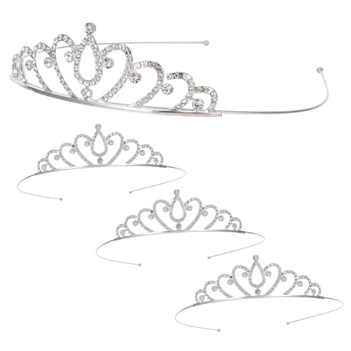 ARTSEWPLY 4 Stück Teiliges Mädchen Tiara Stirnband Strassbesetzte Prinzessin Haarreif Kopfschmuck für Geburtstag Party Verkleidung und Alltag Robust und Farbecht von ARTSEWPLY
