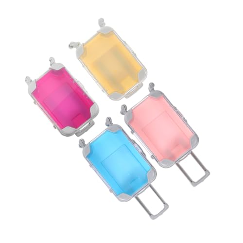 ARTSEWPLY 4 Stück Teiliges Mini Koffer Party Favor Box Reise Make Up Organizer Miniatur Koffer Aufbewahrungsbox für Falsche Wimpern Süßigkeiten und Kleine Accessoires Transparent Leicht und von ARTSEWPLY