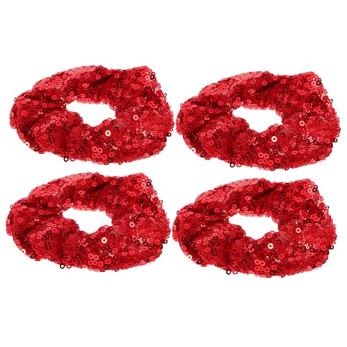 ARTSEWPLY 4 Stück Teiliges Pailletten Haargummis Weihnachts Haarschmuck Glitzernde Haarbänder für Mädchen Damen Weicher Elastischer Haarhalter für Ponytails Dutt und Festliche Frisuren von ARTSEWPLY