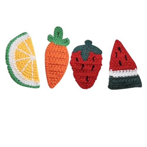 ARTSEWPLY 4 Stück Teiliges Woll haarspangen Süßen Früchte designs Niedliche Haarclips in Erdbeer Karotten Zitronen Wassermelonenform Modische Haarschmuck accessoires für Damen von ARTSEWPLY