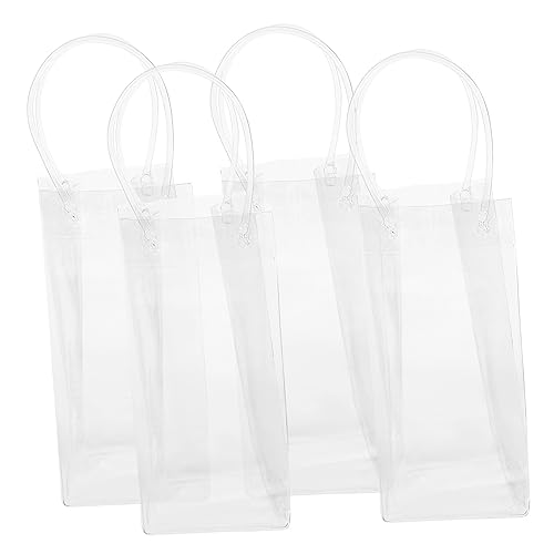 ARTSEWPLY 4 Stück Transparente Handtaschen für Weinflaschen Multifunktionale Tragetaschen für Praktische und Wiederverwendbare Aufbewahrungstaschen mit Griffen von ARTSEWPLY
