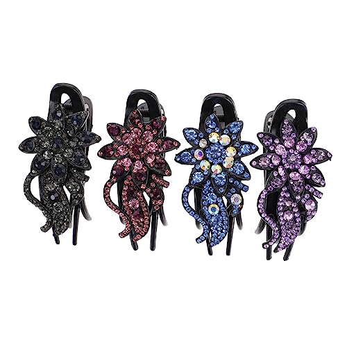 ARTSEWPLY 4stücke Strass Haarspangen Entenschnabel Clip Pferdeschwanzhalter Kopfschmuck Für Frauen Mädchen von ARTSEWPLY