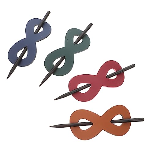 ARTSEWPLY 4stücke Leder Haarspange Für Damen Leder Pferdeschwanzhalter Holz Haar Stick Haar Halter Haarnadel Zum Dekorieren Various Frisuren von ARTSEWPLY