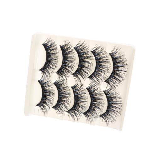 ARTSEWPLY 5 Paare Übertriebene Falsche Wimpern Lang und Hochwertige Schwarze Kunstfasern Natürliche Optik Wiederverwendbar für Auffälliges Make up bei Frauen von ARTSEWPLY