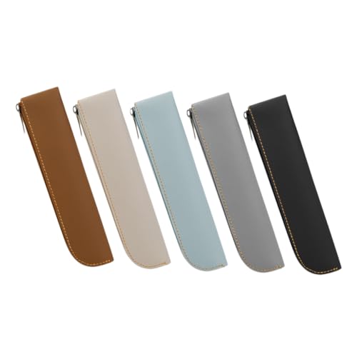 ARTSEWPLY 5 Stück Federmäppchen Mit Großem Fassungsvermögen Stiftetui Für Damen Ästhetische Stifttasche Kleines Federmäppchen Bleistiftbeutel Schlanke Pu-Leder von ARTSEWPLY