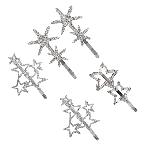 ARTSEWPLY 5 Stück Haarnadel Haarspangen mit Schneeflocken Haarschmuck aus Strass haar spangen haarclips Haarspange mit Strasssteinen zum Geburtstag Frauen Strass Haarspange Imitationsbohrer von ARTSEWPLY