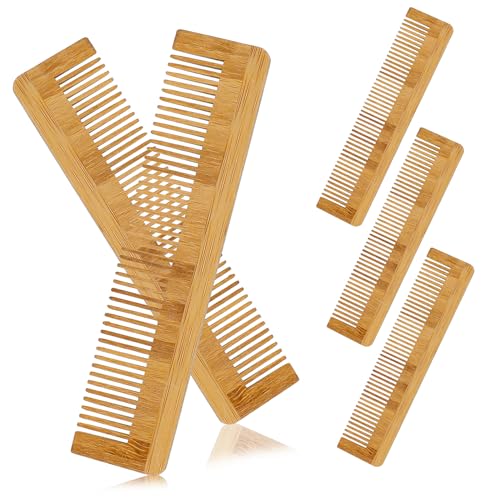 ARTSEWPLY 5 Stück Teiliges Bambus Ergonomisch Antistatisch Holzhaar kamm für Damen Herren Massagekamm zur Sanften Entwirrung Reinigung und Pflege von Dickem Welligem oder Glattem Haar von ARTSEWPLY