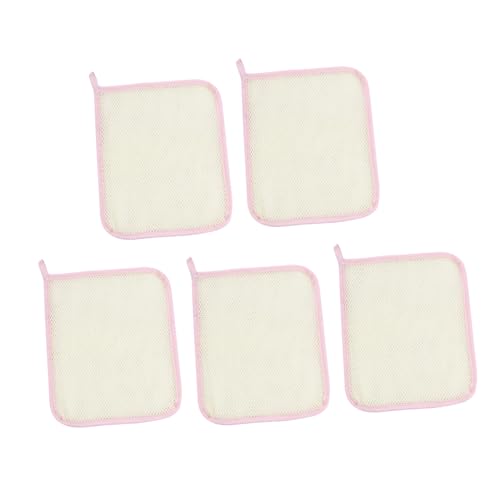 ARTSEWPLY 5 Stück Teiliges Peeling Handtuch aus Nylon Doppellagig Exfolierend und Schäumend Sanftes Wasch und Peelingtuch für Gesicht und Körper Maschinenwaschbar Leicht und Reisetauglich von ARTSEWPLY