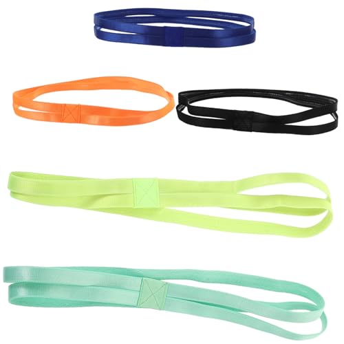 ARTSEWPLY 5 Stück Teiliges Rutschfeste Sport Stirnbänder für Frauen Elastische Fitness Headbands Bunten Farben für Yoga Laufen Workout und Freizeitaktivitäten von ARTSEWPLY
