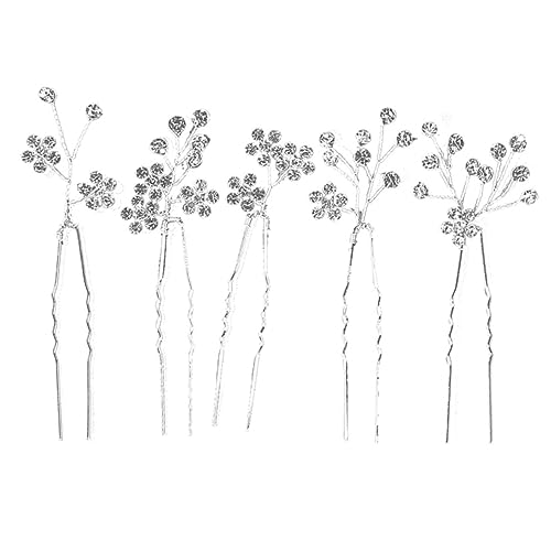 ARTSEWPLY 5 Stück Teiliges U Förmiges Haarschmuck mit Strassbesetzten Blumen Haarnadeln Stabile Hochzeit Haarspangen für Damen Braut Accessoires für Besondere Anlässe und Partys von ARTSEWPLY