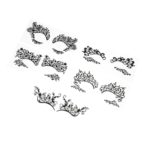 ARTSEWPLY 5 Stück Temporäre Selbstklebende Augen Make Up Sticker Spitzen Eyeliner Masquerade Karneval Party Kostüm Lidschatten Aufkleber Wasserfest für Halloween Cosplay und Alltag von ARTSEWPLY