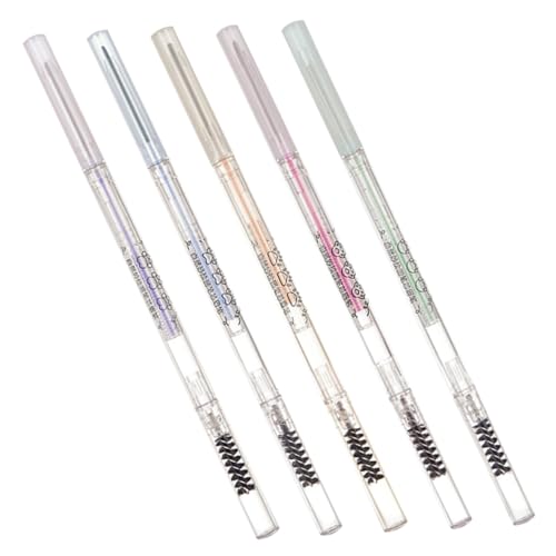 ARTSEWPLY 5 Stück Wasserdichter Schweißfester Teiliges Augenbrauenstift Doppelseitiger Ultrafeiner Augenbrauenstift mit Bürste Natürliche Farben für Präzises Langanhaltendes Augenbrauen von ARTSEWPLY