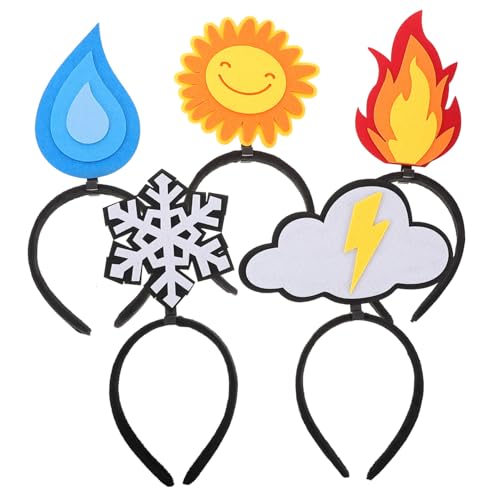 ARTSEWPLY 5stücke Flammen-stirnband Aus Filz Mit Schneeflocken Originelles Haarband Für Feiertage Und Partys Weiches Stirnband Mit Wolkenmuster Für Geburtstagsdekorationen von ARTSEWPLY