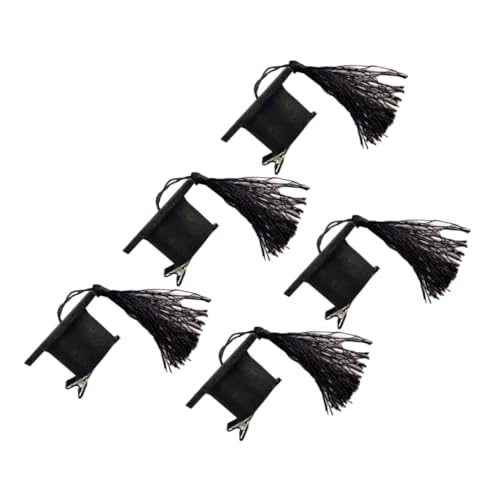ARTSEWPLY 5stücke Mini Doktorhut Haarspangen Mit Quaste Haaraccessoires Für Abschlussfeiern Geeignet Für Erwachsene Und Junge Mädchen Schwarze Doktoranden-haarclips Für Party-dekoration von ARTSEWPLY