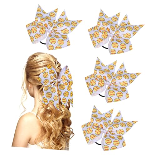 ARTSEWPLY 5stücke Softball Haarschleifen Sport Haargummis Schleifenband Elastische Haarbänder Haarschmuck Für Mädchen Haarreifen Mit Schleife Unbeschädigt Bei Gebrauch von ARTSEWPLY