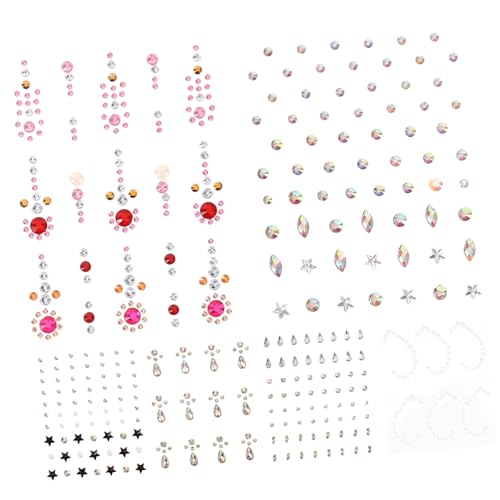 ARTSEWPLY 6 Blätter Gesicht Aufkleber mit Glitzersteinen Teiliges Selbstklebende Rhinestone Dekoration für Makeup Augen und Gesicht für Partys und DIY Projekte von ARTSEWPLY