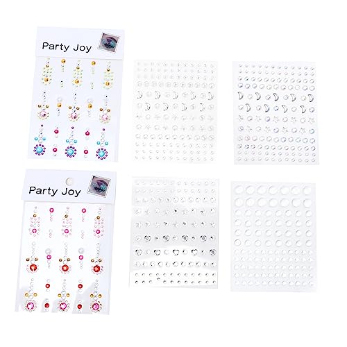 ARTSEWPLY 6 Blätter Wasserfeste Gesichtssteine Aufkleber Selbstklebende Strass Augenbrauenstickers für Maskerade Party und Festival Deko von ARTSEWPLY