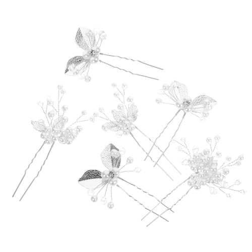ARTSEWPLY 6 Stck. Teiliges Braut Haarschmuck U Förmige Perlen Haarnadeln mit Strass Hochzeit Schmuck für Damen Leichte Stabile Hochzeitsfrisuren Accessoire Silber von ARTSEWPLY