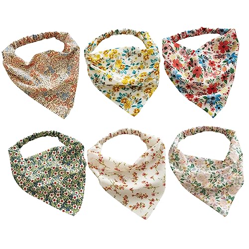 ARTSEWPLY 6 Stück Teiliges Floral Elastische Haarbänder Bunte Kopfbandanas mit Blumenmuster Bequem und Atmungsaktiv für Damen für von ARTSEWPLY