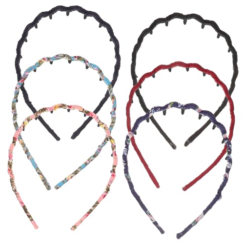 ARTSEWPLY 6 Stück Teiliges Gewelltes Kunststoff Haarband mit Gezacktem Rand Modischer Haarschmuck für Frauen und Männer Rutschfester Haarreif für Sport Gesichtspflege und Alltag Geeignet von ARTSEWPLY