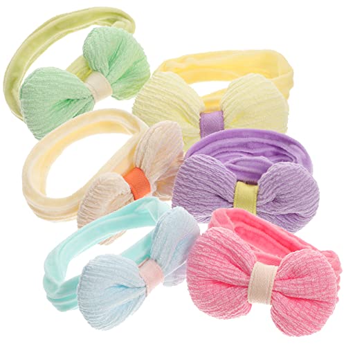 ARTSEWPLY 6 Stück Haargummis Für Mädchen Mit Schleifen Elastische Haargummis Für Babys Kleine Mit Bogen Haarschmuck Für Kleinkinder Gummibänder Für Pferdeschwanzhalter von ARTSEWPLY