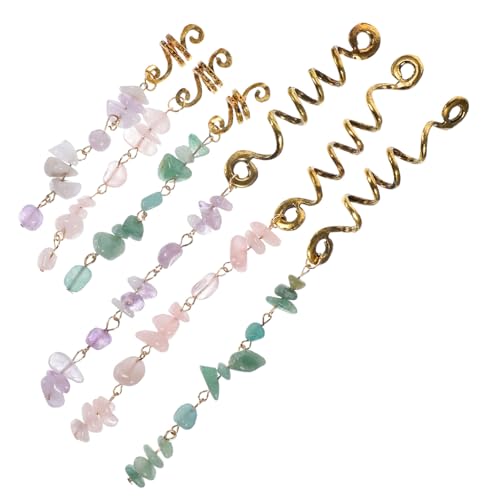 ARTSEWPLY 6 Stück Teiliges Haarperlen mit Jade Brautschmuck Leichte Dreadlock Accessoires Langlebige Haarschmuck Anhänger Grün Eleganter Ethno Stil für Damen und Mädchen von ARTSEWPLY