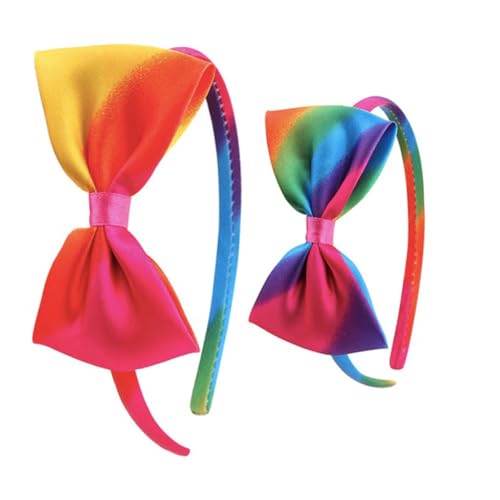 ARTSEWPLY 6 Stück Teiliges Haarreifen mit Schleifen Regenbogenfarbenes Haarschmuck und Bequemes Stirnband für Mädchen Verstellbar und Strapazierfähig für Party und Alltag von ARTSEWPLY