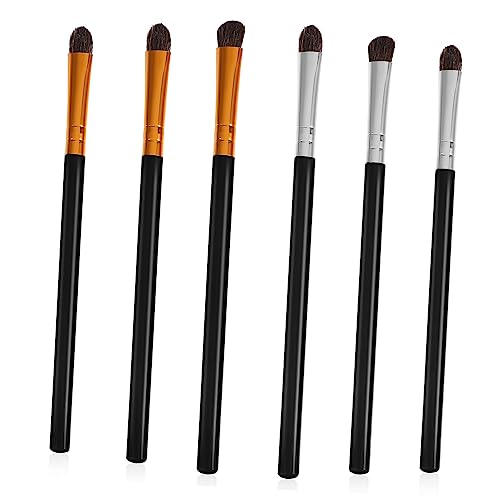 ARTSEWPLY 6 Stück Teiliges Lidschatten Pinselset mit Weichen Pferdehaaren Kunststoffgriff Ergonomisch Geformt Gebogenem Schrägem und Blending Pinsel für Präzises Augen Make Up und von ARTSEWPLY