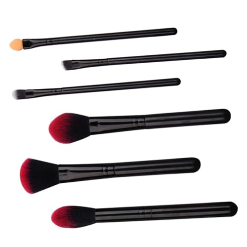 ARTSEWPLY 6 Stück Teiliges Make Up Pinselset Damen Weiche Rote Synthetikhaare Vielseitig für Gesicht Lidschatten und Augenbrauen Kompakt und Langlebig für Tägliche Kosmetik und Reisen von ARTSEWPLY
