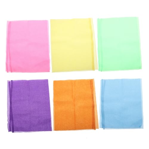 ARTSEWPLY 6 Stück Teiliges Nylon Dusch und Rückenschrubber Doppelseitige Peeling Badetücher mit Struktur Langstreifige Körperreinigungstücher zur Effektiven Hautexfoliation und von ARTSEWPLY