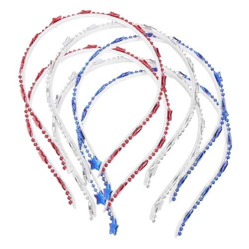 ARTSEWPLY 6 Stück Teiliges Patriotisches Haarband Rot Weiß und Blau für Unabhängigkeitstag und Feierlichkeiten Langlebig und Farbecht Perfektes Kostümzubehör für Partys und Veranstaltungen von ARTSEWPLY