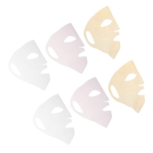 ARTSEWPLY 6 Stück Teiliges Silikon Gesichtsmaske Abdeckung Wiederverwendbar Feuchtigkeitsspendend für Frauen Vollflächig Fester Sitz gegen Verrutschen Leicht Tragbar für Pflege Routine von ARTSEWPLY