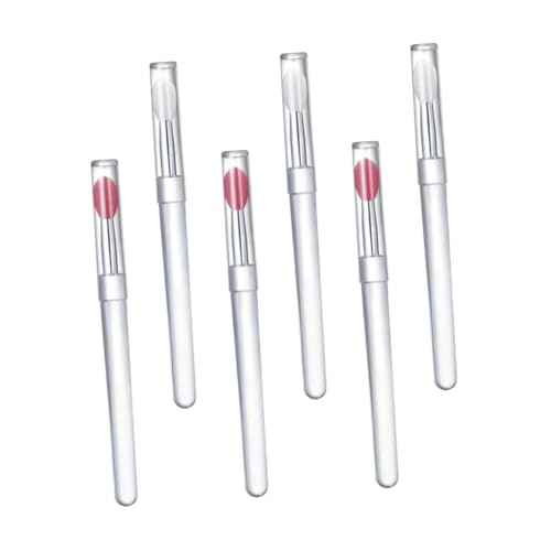 ARTSEWPLY 6 Stück Teiliges Silikon Lippenpinsel mit Staubschutzkappen Wiederverwendbar Weich und Hautfreundlich für Lippenstift Lipgloss und Lippenpflege Tragbar für Damen Make Up Unterwegs von ARTSEWPLY