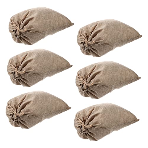 ARTSEWPLY 6 Stück Teiliges Wiederverwendbare Jute Kordelzugbeutel Atmungsaktive Gemüsebeutel aus Naturmaterial Robust Langlebig für Lebensmittel und Haushaltsaufbewahrung von ARTSEWPLY