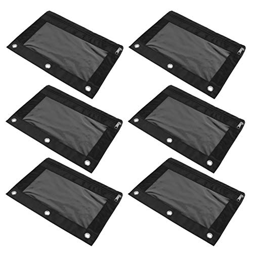 ARTSEWPLY 6 Stück Transparent Oxford Federmäppchen Dokumenten und Stifttaschen mit Ring Loch für Büro und Schule Robust und Wiederverwendbar mit Sichtfenster von ARTSEWPLY