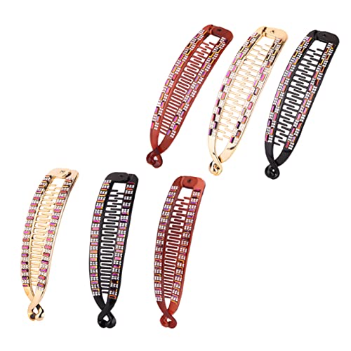 ARTSEWPLY 6stücke Teiliges Fischform Haarklammern Mit Strass Ponytail- Für Damen Modische Haarspangen Zufälligem Design Für Jeden Anlass von ARTSEWPLY