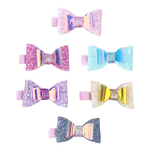 ARTSEWPLY 6stücke Glitzer Haarschleifen Mädchen Clip Pailletten Haarnadel Schleifen Clips Pailletten Haarspangen Junge Mädchen Haar Zubehör von ARTSEWPLY